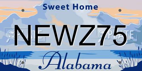 NEWZ75 Alabama License Plate