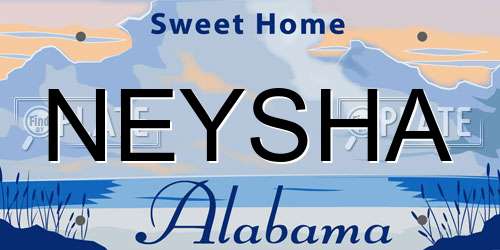 NEYSHA Alabama License Plate