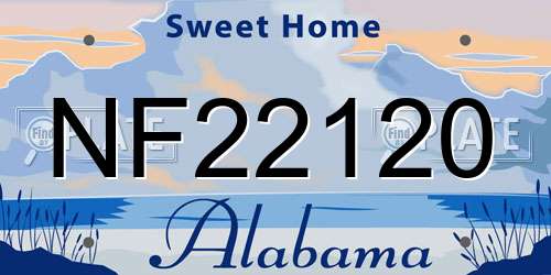 NF22120 Alabama License Plate