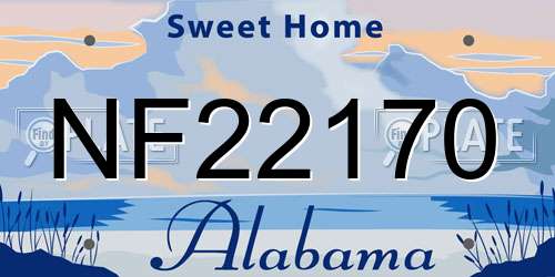 NF22170 Alabama License Plate