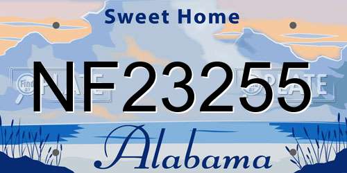 NF23255 Alabama License Plate