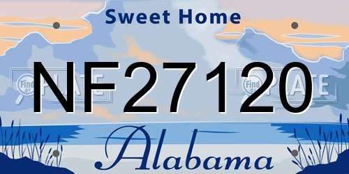 NF27120 Alabama License Plate
