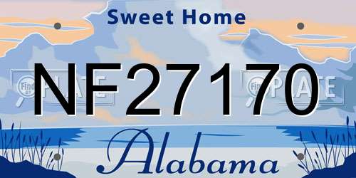 NF27170 Alabama License Plate