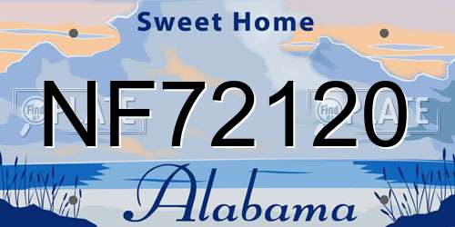 NF72120 Alabama License Plate