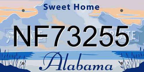 NF73255 Alabama License Plate