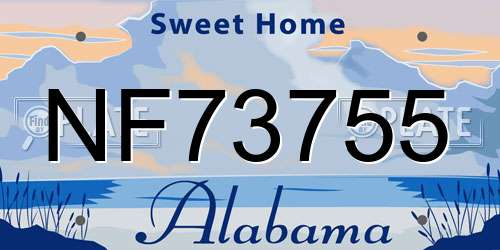 NF73755 Alabama License Plate
