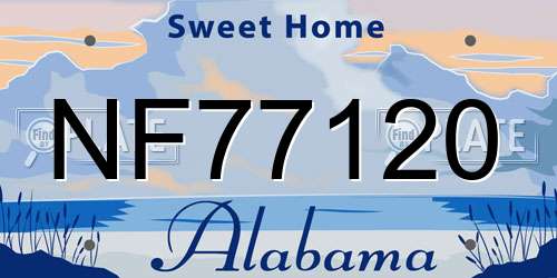NF77120 Alabama License Plate