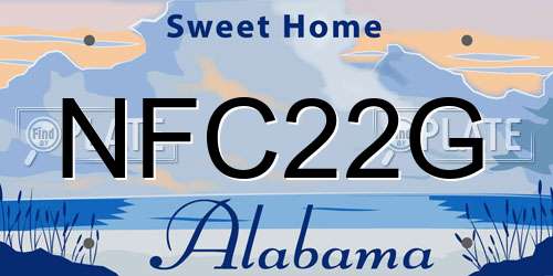NFC22G Alabama License Plate