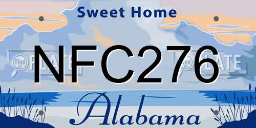 NFC276 Alabama License Plate