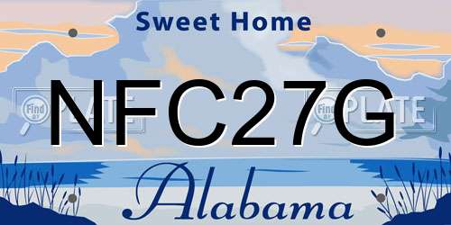 NFC27G Alabama License Plate