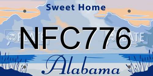 NFC776 Alabama License Plate