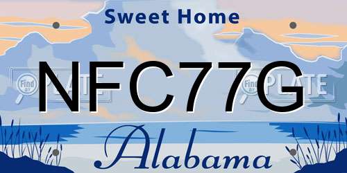 NFC77G Alabama License Plate