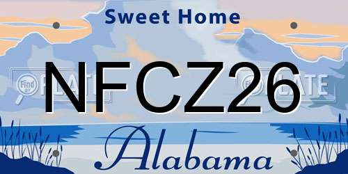 NFCZ26 Alabama License Plate