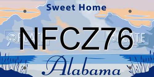 NFCZ76 Alabama License Plate