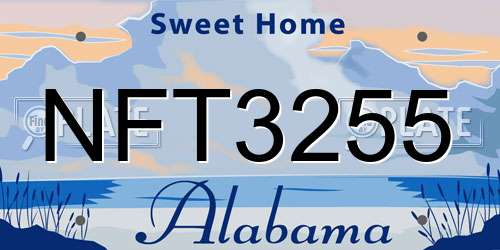 NFT3255 Alabama License Plate
