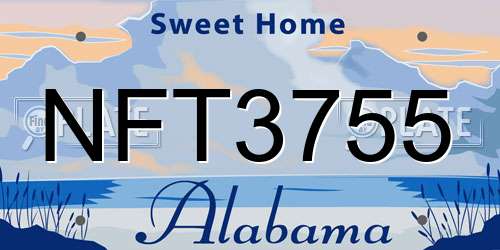 NFT3755 Alabama License Plate