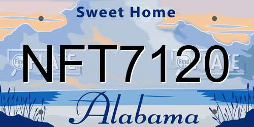 NFT7120 Alabama License Plate
