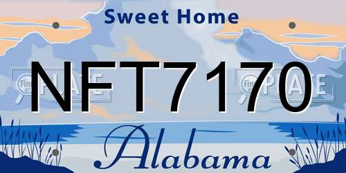 NFT7170 Alabama License Plate