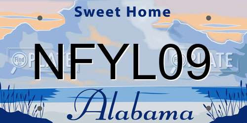 NFYL09 Alabama License Plate