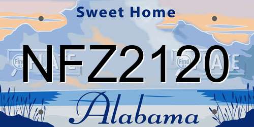 NFZ2120 Alabama License Plate