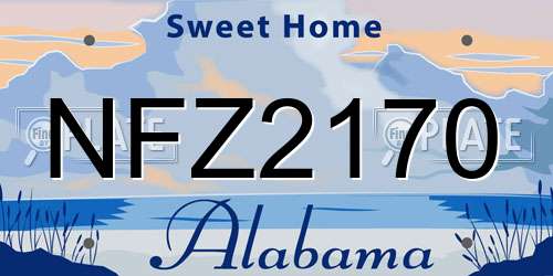 NFZ2170 Alabama License Plate