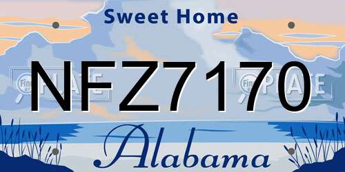 NFZ7170 Alabama License Plate