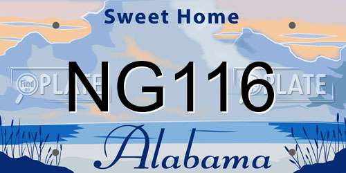 NG116 Alabama License Plate