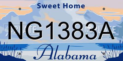 NG1383A Alabama License Plate