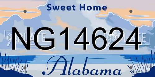 NG14624 Alabama License Plate