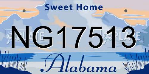 NG17513 Alabama License Plate