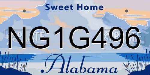 NG1G496 Alabama License Plate
