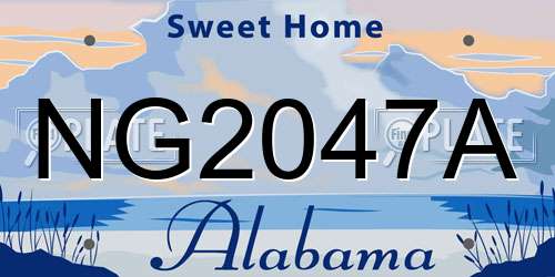 NG2047A Alabama License Plate