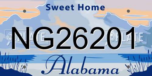 NG26201 Alabama License Plate