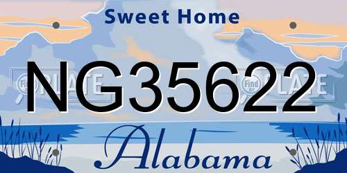 NG35622 Alabama License Plate