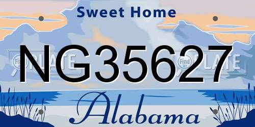 NG35627 Alabama License Plate