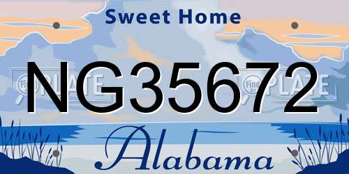 NG35672 Alabama License Plate
