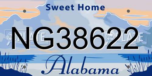 NG38622 Alabama License Plate