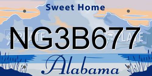 NG3B677 Alabama License Plate