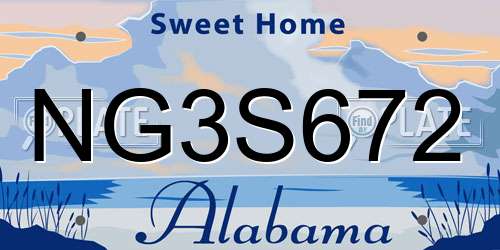 NG3S672 Alabama License Plate