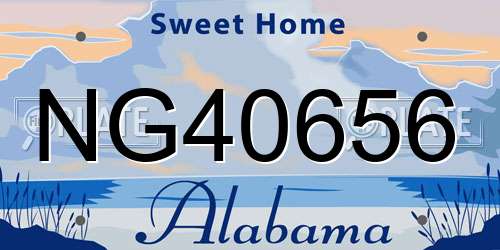 NG40656 Alabama License Plate