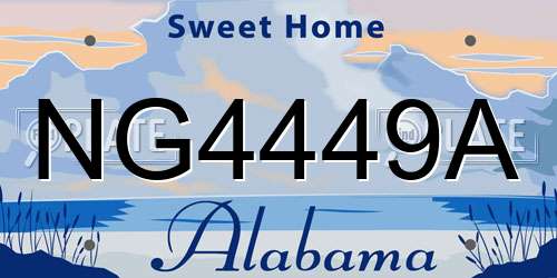 NG4449A Alabama License Plate