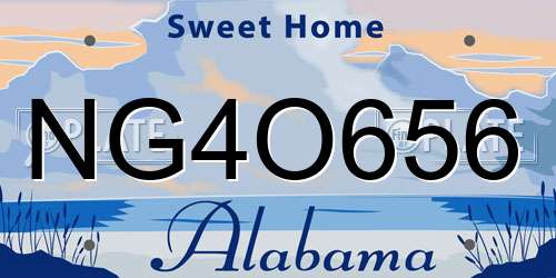 NG4O656 Alabama License Plate