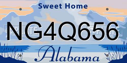 NG4Q656 Alabama License Plate