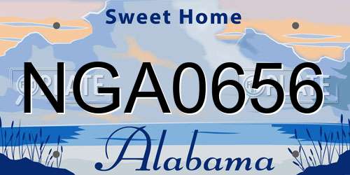 NGA0656 Alabama License Plate