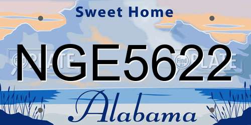 NGE5622 Alabama License Plate
