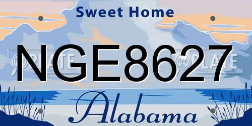 NGE8627 Alabama License Plate