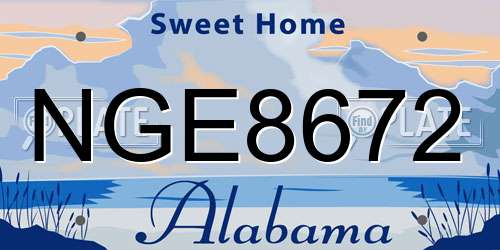 NGE8672 Alabama License Plate
