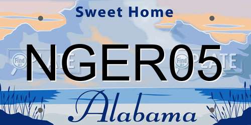 NGER05 Alabama License Plate