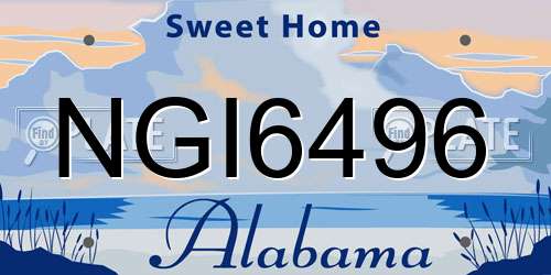 NGI6496 Alabama License Plate