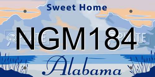 NGM184 Alabama License Plate